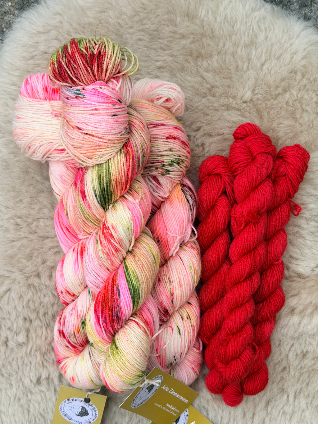 "Sommermohn" SOCKSET 75 % Merino 25% Nylon 425m/100g plus Mini-Strang