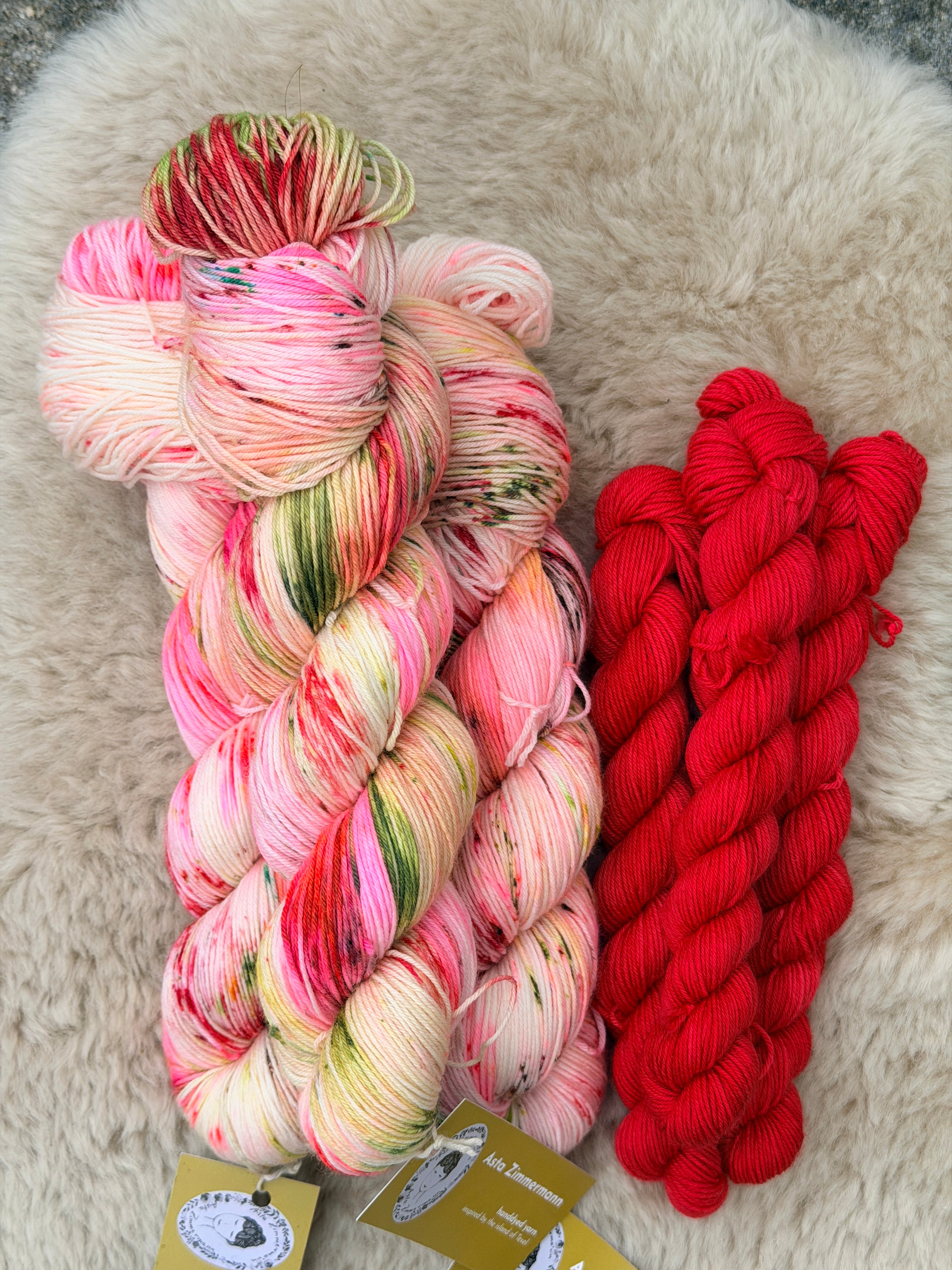 "Sommermohn" SOCKSET 75 % Merino 25% Nylon 425m/100g plus Mini-Strang
