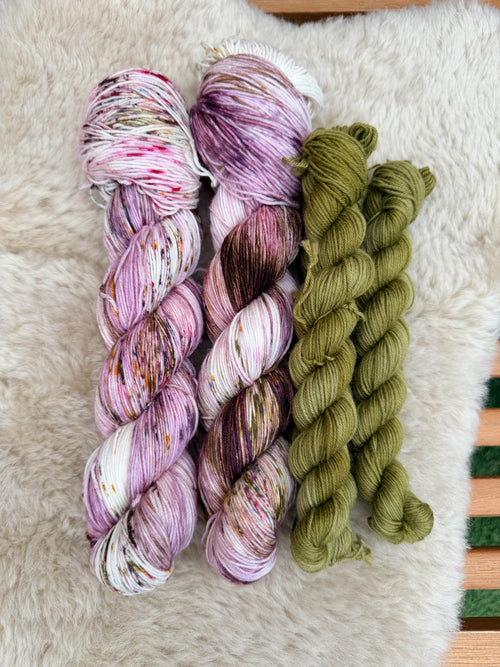 "De Slufter in Bloom" SOCKSET 75 % Merino 25% Nylon 425m/100g plus Mini-Strang