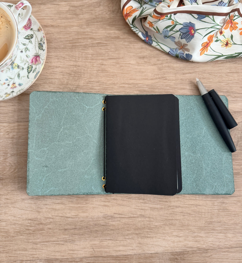 "Inselruhe" Notizling A6 Ledercover-Set
